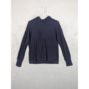 Lululemon Hoodie Women's Size 6 Blue Ruched Back Thumbholes Running Yoga